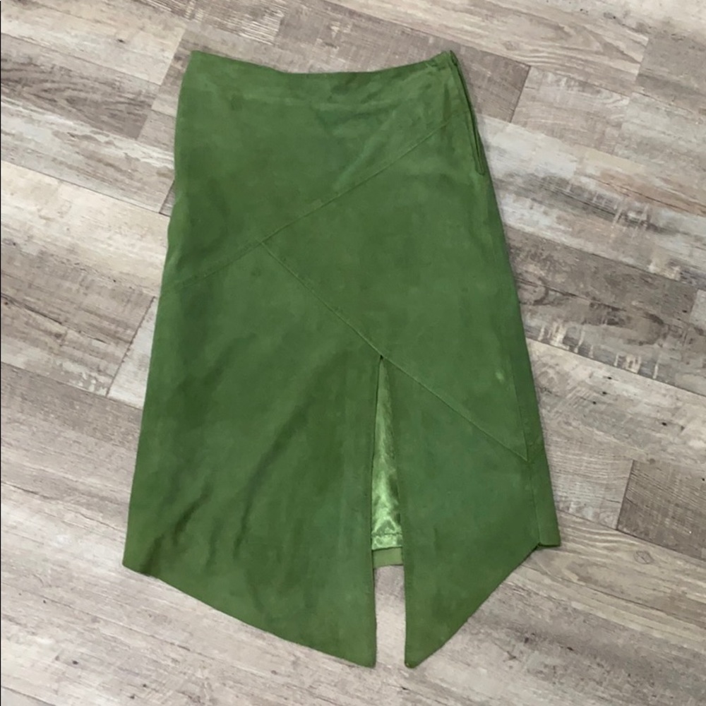 Barami Green Suede Skirt - Fully Lined
